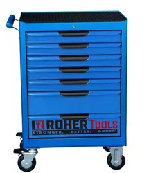 עגלת כלים 7 מגירות ROHER כחולה, כולל מנגנון Interlock.