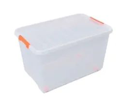 מיכל אחסון שקוף עם גלגלים 52 ליטר - מידות 58X37.5X34.5 ס"מ