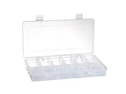 ארגונית פלסטיק שקופה 23X12X3.5 ס"מ עד 18 תאים